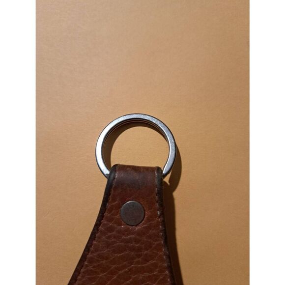 Vintage Dooney & Bourke All-Weather Leather Brass Key Ring Keychain - Picture 5 of 6